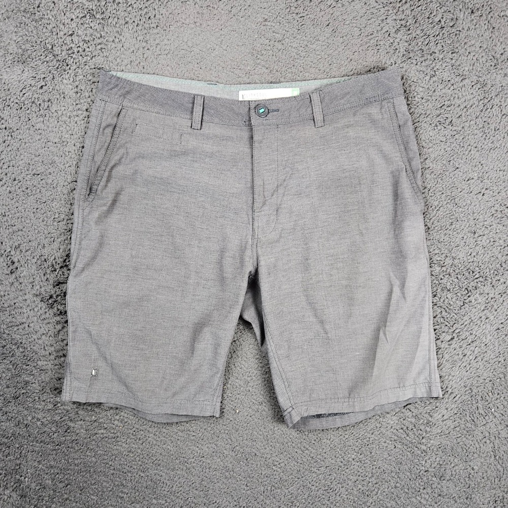 Linksoul Mens Boardwalker Shorts Gray Heathered Golf Casual Stretch Size 35